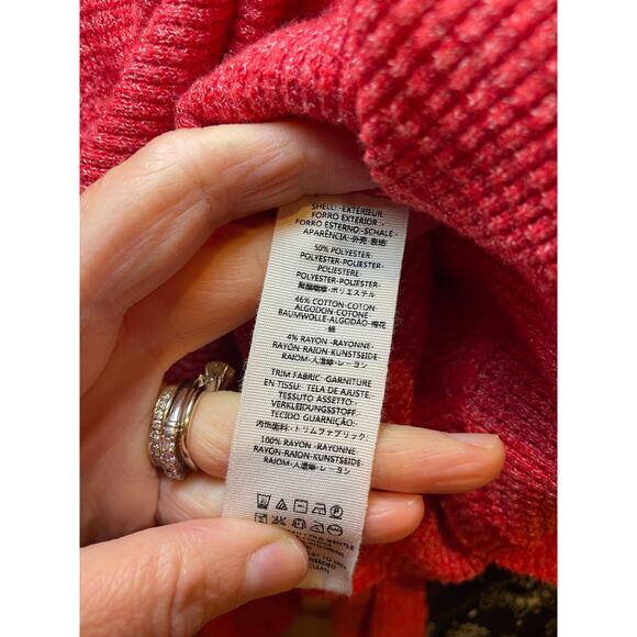 Free People We the Free Women Small Blossom Thermal Top Red Bandana Sleeves Boho - Picture 17 of 17